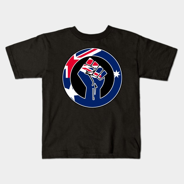 Black Lives Matter Fist Circled Flag Australia Kids T-Shirt by aaallsmiles